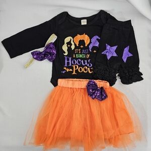 Baby Girl Halloween Outfit - Romper Tutu Leg Warmers Headband